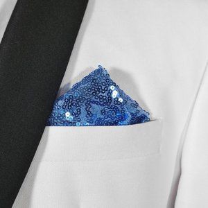 Men's Sequin Pre-Folded Pocket Square Insert - Sky Blue